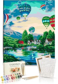 Resim Tabdiko Sayılarla Boyama Seti 40 x 50 cm Tuval Şasesine Gerili Uçan Balonlar 
