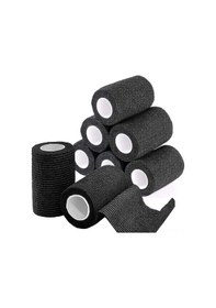 Resim Tenfowee Evcil Hayvan Yaralanma Bandajı - Kendine Yapışkan, Lastikli, 7.5cmx4.5m Siyah, 8 Adet - Tıbbi Sarma, Konforlu Ve Yalıtıcı Siyah 