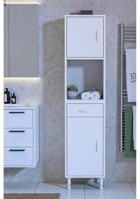 Resim Eliusta Aria 2 Kapak 4 Raflı 40 Cm Beyaz Dolap 40x173x32,5 Cm Boyutlarında Çok Amaçlı Beyaz Dolap Beyaz 