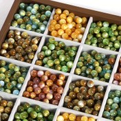 Resim 100 adet/50 adet Vintage Yağlı Boya Reçine Boncuk - 8/10mm Yuvarlak Çok Renkli Boncuklar DIY Takı Yapımı, El Sanatları Projeleri, Kolyeler ve El Yapımı Aksesuarlar için - Parlatılmış Bitiş, Mükemmel Hediye Fikri, DIY Boncuk El Sanatları, Sanatsal Boncuk Tasarımı, El Yapımı Boncuklar 