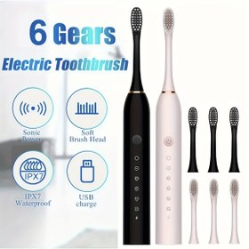 Resim 6 Hızlı Akıllı Diş Fırçası - 6 Temizleme Modu - USB Şarj Edilebilir, Sonic Güç, Yumuşak Fırça Kafa, IPX7 Su Geçirmez, 300mAh Lityum Batarya, 3 Renk Mevcut, Ev Kullanımı İçin İdeal, Ev Diş Bakımı | Modern Diş Fırçası | Şarj Edilebilir Batarya, Elektrikli Diş Fırçası 