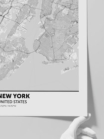 Resim New York Haritası - Art Print - 50x70 cm 