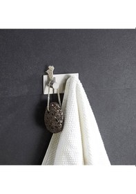 Resim Deltahome Paslanmaz Çelik 2 Adet 2 Topuzlu Askılık Bornoz Askısı. Metalik 