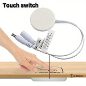 Resim DC 5V Gizli Dokunmatik Anahtar 30mm Bölme İçine Nüfuz Edebilir, İndüksiyon Anahtarı İçin Delik Açmaya Gerek Yok, LED Işık Şeridi Dokunmatik Anahtar İçin Uygun 