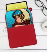 Resim Bk Gift Gift Pop Art Tasarımlı Taşınabilir Koruyucu Tablet Kılıfı & Organizer Çanta - Kırmızı-14 