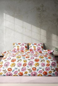 Resim Cotton Collection Ranforce Nevresim Takımı Çiçek Bahçesi Çok Renkli 