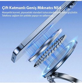 Resim Ally Vakumlu Telefon Tutucu Araç-navigasyon Manyetik Telefon Tutucu Magsafe- 5775 Diğer 