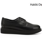 Resim Gönderi R Kadın Siyah Bağcıklı Dolgu Taban Hakiki Deri Ayakkabı Gdza13424074 Siyah 