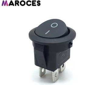 Resim Ic-133-4 19Mm Yuvarlak Işıksız Anahtar On-Off 4P Siyah 4 Bacaklı 25 Adet 