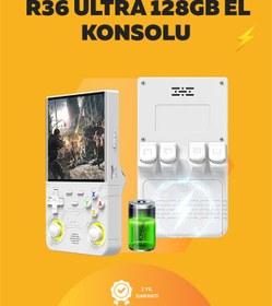Resim 128GB Dahili Hafızalı R36 Ultra - 4” IPS Ekran, Retro Konsol, 30.000+ Oyun Yüklü 