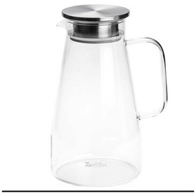Resim Tnt-8695835411101-soft Cam22n07bss-tantitoni Paslanmaz Çelik Kapaklı Borosilikat Cam Sürahi 1.8l 