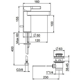 Resim İtalyan Webert -do Re Mi Lavabo Bataryası Mat Siyah Sifon Kumandalı Dr830101560 