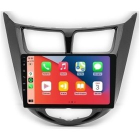 Resim Hyundai Accent Blue 2010-2019 Siyah 6gb Ram 128gb Hafıza 8 Çekirdek Carplay Kamera Android Multimedya 9" 