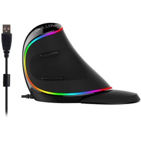 Resim Delux M618-PLUS 6 Düğmeli Kablosuz Dikey Mouse (Yurt Dışından) 