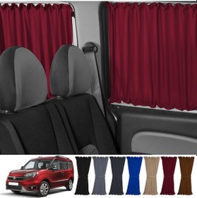 Resim Pandami Fiat Doblo Iı Kısa Şase 2010-2023 Uyumlu Bordo Raylı Oto Perde Takımı 