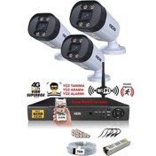 Resim IDS DS-2032HD-WL-SET3-NOHDD 3 Kameralı 1080P Full HD 5 MP Sony Lensli Kamera Seti - 2032 