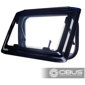 Resim Obus Karavan Berhimi 360 720 Kauçuk Çerçeveli Karavan Penceresi Siyah 