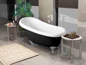 Resim Aslan Ayaklı Küvet | Söğüt | Sanacryl - 80x172 / Antrasit / 1 Kişilik 