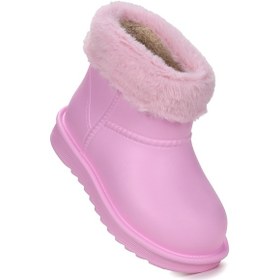 Resim Kiko Kids Geta Su Geçirmez İçi Kürklü Kız Çocuk Eva Yağmur Kar Çizme Pembe Pembe 