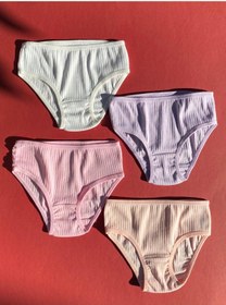 Resim Ahmio Kız Çocuk 4'lü Ribana Kaşkorse Kumaş Pamuklu Külot 