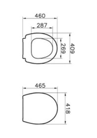 Resim VitrA Memoria Klozet Kapağı Duroplast, Üstten Sıkmalı Yavaş Kapanır, Metal Menteşeli, Beyaz 