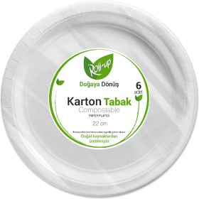 Resim Roll-Up Doğaya Dönüş Karton Tabak 6'lı 22 cm 3 Adet 