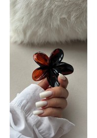 Resim Lotus Mandal Toka Mandal Saç Tokası Kadın Saç Tokası - Aksesuarı Kahverengi 
