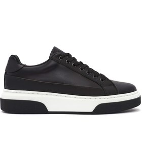 Resim Derimod Erkek Siyah Bağcıklı Kalın Tabanlı Deri Sneaker,Kışlık Spor Ayakkabı 25WFD610918 