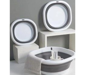 Resim Pratik Katlanır Büyük Kare Badya Lüks Bulaşık Yıkama Sebze Meyve Yıkama Badyası 40X40 cm No:3 