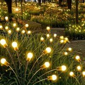 Resim Güneş Enerjili Ateşböceği Akıllı Işık 8LED/12LED, havada uçan ateşböcekleri gibi, çeşitli renkler, villalar bahçeleri için uygun, sokak süslemeleri, parti dekorasyonları, büyük enerji depolama, akıllı anahtar ortam ışığı [ılık/renkli] 