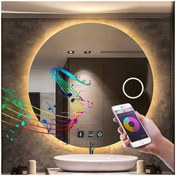 Resim GLOBAL LED MIRROR 70 Cm Bluetoothlu Makyaj Aynalı Buğu Yapmayan Ledli Yuvarlak Banyo Aynası 