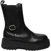 Resim Bestello Bağcıksız Tokalı Termo Taban Düz Bot 332-9182 Kadın Bot Siyah 