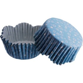 Resim Cupcake Kalıbı Pet Kapsül Kar Desenli Mavi Dalgalı Kek Kalıbı 65X 