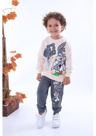 Resim 7247-2100 Bugs Bunny 2li Eşofman Takım - Gri Gri 