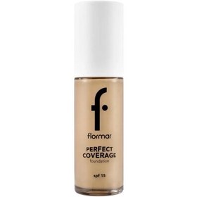 Resim Flormar Perfect Coverage Yüksek Pigmentli & Yarı Parlak Bitişli SPF15 Fondöten - 121 Golden Neutral 