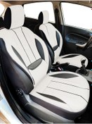 Resim Minderland Axiom Comfort Serisi Oto Koltuk Kılıfı, Keten-deri / Kemik, Honda City İle Uyumlu 