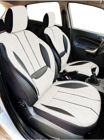 Resim Minderland Axiom Comfort Serisi Oto Koltuk Kılıfı, Keten-deri / Kemik, Renault Fluence İle Uyumlu 