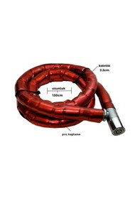 Resim Büro Ev Ofis Motosikleti İçin 2,2x150cm Kırmızı Motor Bisiklet Kilidi 