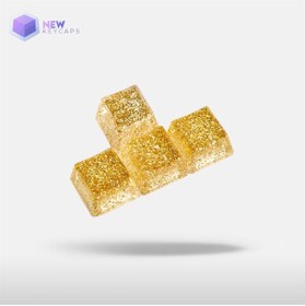 Resim New Keycaps Holographic Gold W-a-s-d Ve Yön Tuşları Dörtlü Set Mekanik Klavye Tuşu Artisan Keycaps 