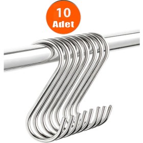 Resim Etsylight S Kanca, 7,5 Cm, Mutfak Kanca, Banyo Kanca, Gardırop Kanca, Nikel Renk- 10 Adet 