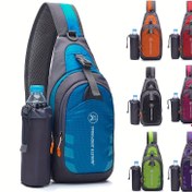 Resim Erkek Göğüs Çantası Ultralight Spor Çapraz Çanta İşlevli Büyük Kapasiteli Rahat Açık Dağcılık Omuz Çantası Çıkarılabilir Su Şişesi Tutucu ile 