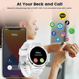 Resim KOSPET Kadınlar için Akıllı Saatler, Cevap/Arama Aramaları FitnessTracker, 50 Gün Pil, 50M Su Geçirmez, 1.3'AMOLED HD Ekran, 70 Spor Modu, AI Ses Yardımcısı 24H Uyku/Kalp Hızı Uyumlu Android iOS 