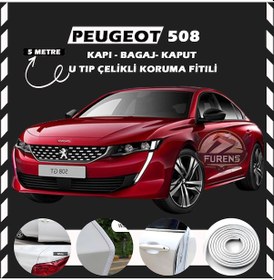 Resim Peugeot 508 Oto Araç Kapı Koruma Fitili 5metre Parlak Beyaz Renk 