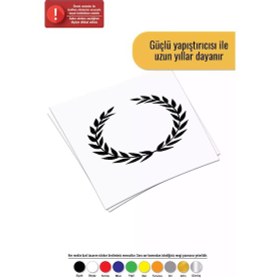 Resim Yapraklı Taç Sticker Oto Motor Laptop Duvar Folyo Sticker 60 X 54 Cm 