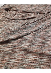 Resim Kızıl Yeşil Ekru Simli İnce Tirko Kumaş -10466 Çok Renkli 