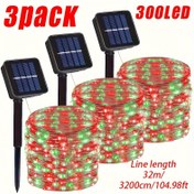 Resim 3 adet güneş enerjili ışık, dış mekan su geçirmez IP65 metal ışık dizisi, düğünler için iç mekan peri ışıkları, Sevgililer Günü, partiler, bahçeler, Noel, Anneler Günü hediye verme, 50LED/100LED/300LED Noel atmosferi dekorasyon ışıkları 