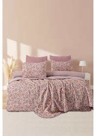 Resim Rivaistanbul Pembe Bahar Çift Kişilik Nevresimli Pike Takımı - 7 Parça Çeyiz Seti Pembe 