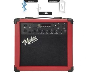 Resim MGA-25RD Elektro Gitar Amfisi 25 Watt USB Bluetooth Şarjlı 2 Girişli 