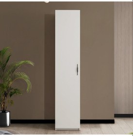 Resim Blesk Gardırop, More Tek Kapaklı Raflı Askılıklı Dolap Beyaz 