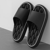 Resim Kalın Yastıklı EVA Tabanlı Unisex Yetişkin Kaydırmaz Terlikler - Banyo, Havuz, Spor Salonu & Spa için Kaymaz İç/Dış Mekan Duş Ayakkabıları - Hafif Tüm Sezon Konfor (Siyah), Basit Slipon Tasarım, Yumuşak Dokulu Ayakkabılar, Günlük Stil, Dayanıklı Malzeme, Ev Kullanımı 